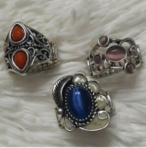 NEW! Lot/3 Paparazzi Stretch Rings Fits Sizes 6-10